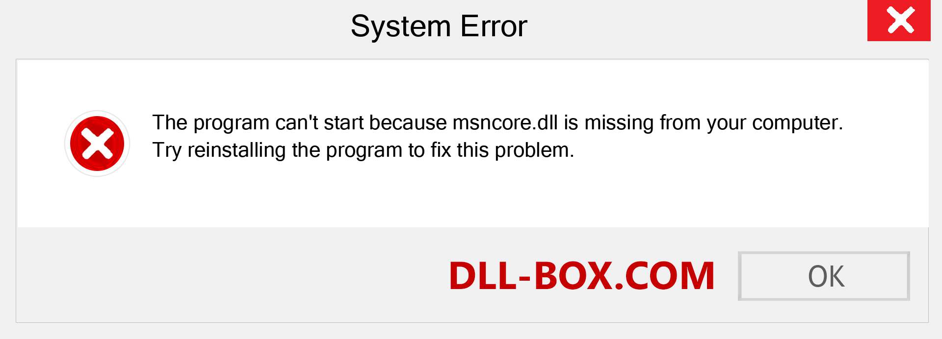  msncore.dll file is missing?. Download for Windows 7, 8, 10 - Fix  msncore dll Missing Error on Windows, photos, images